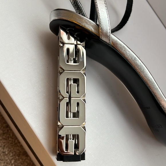 Givenchy, silver, and black block heels - Picture 3 of 5